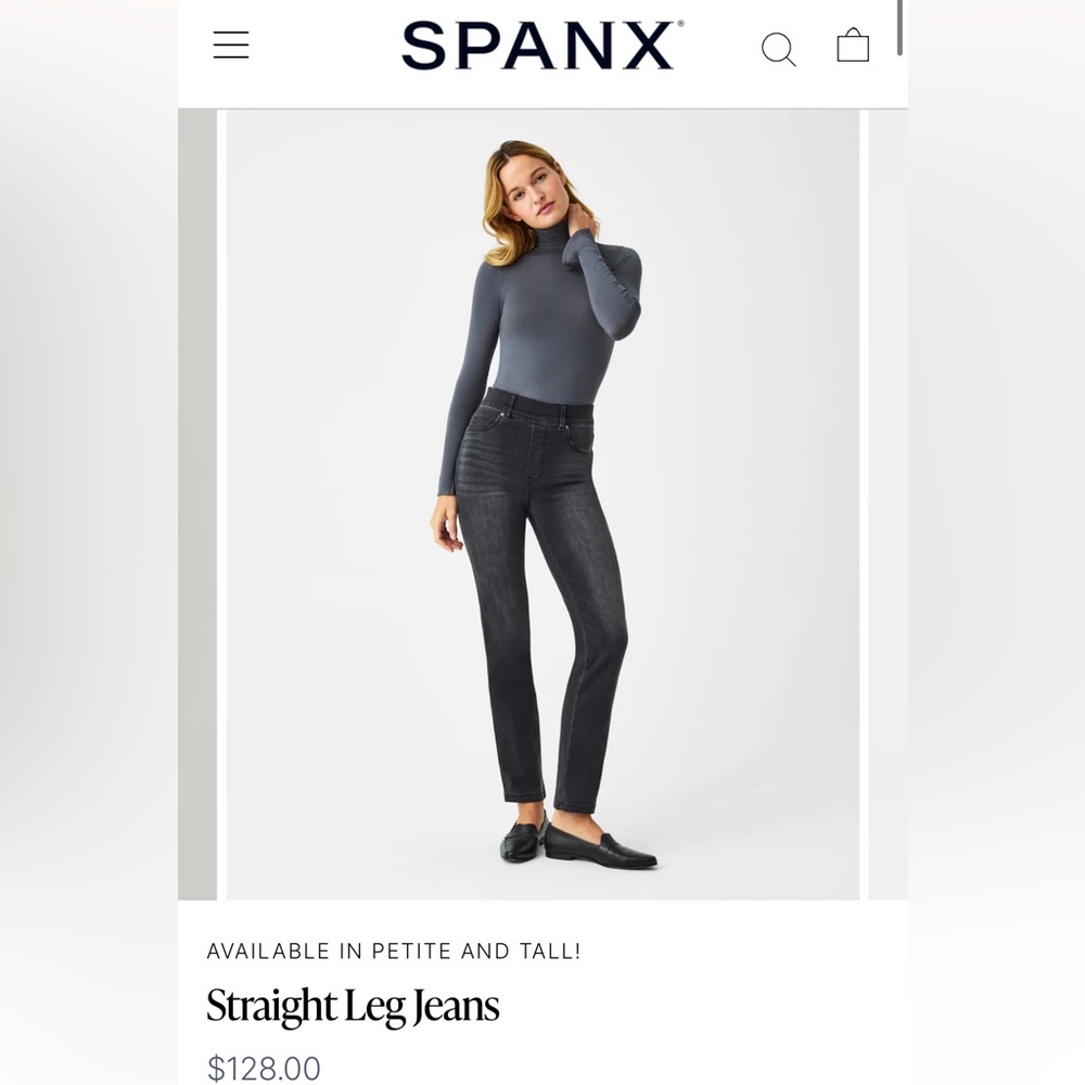 SPANX Straight leg jeans, XL, vintage black